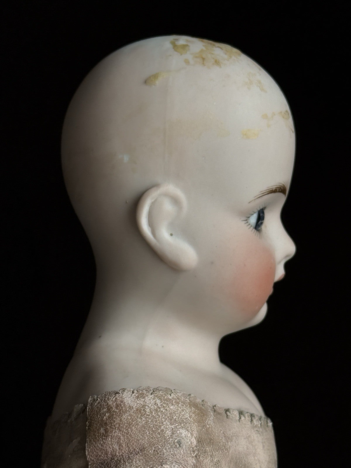 Antique German 20.5” Kling Solid Dome Bisque Shoulder Head Doll