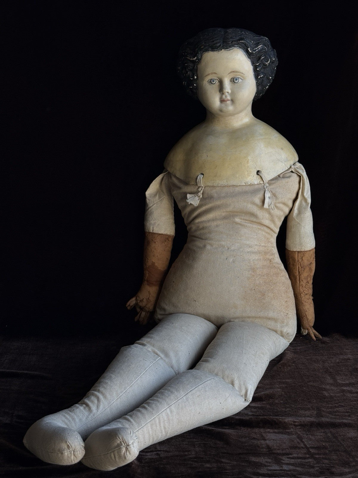 Huge 39” Antique American Greiner Papier Mache Doll