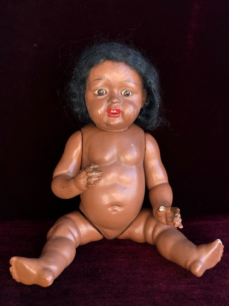 Rare Antique German (?) Koenig Wernicke (?) Dark Complexion Baby Toddler Doll