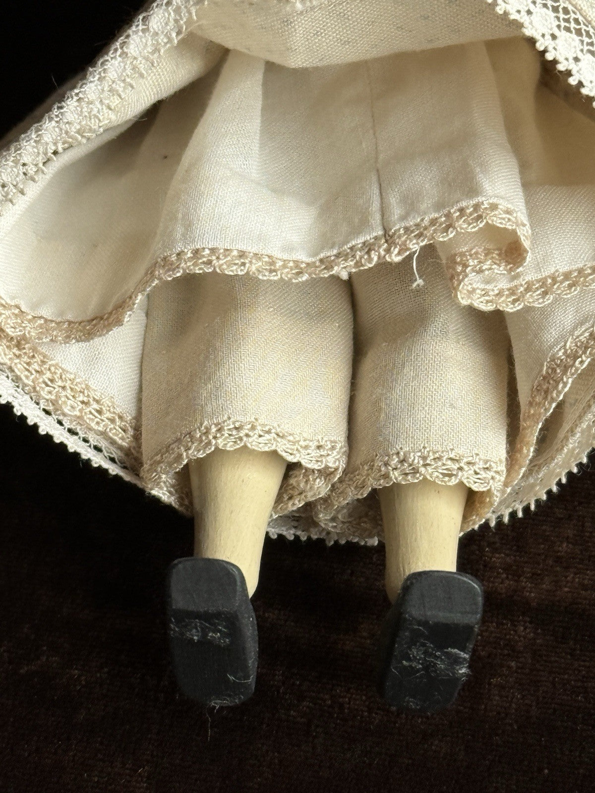 Collectible Handcarved 6.5" Wooden Hitty Girl Doll By Artist Gail Wilson