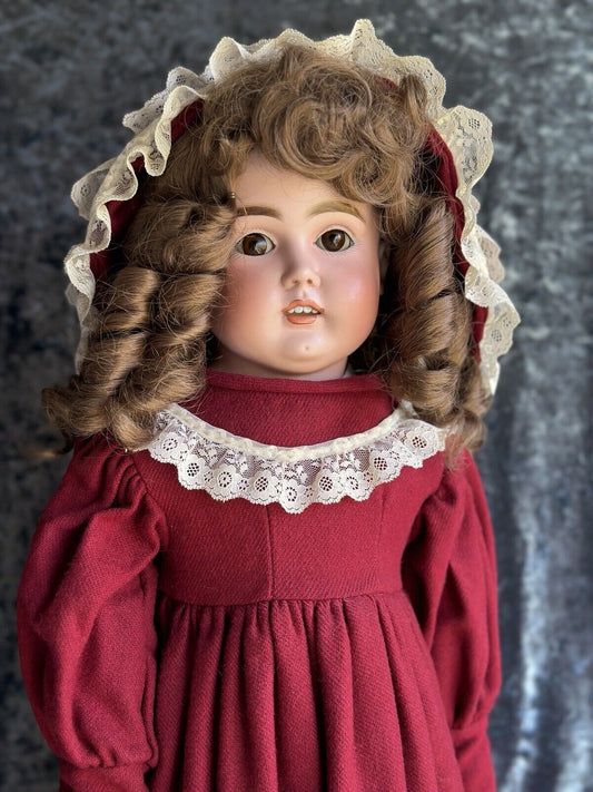 Large Antique German 29” Kestner Alphabetic Series Turned Bisque Head Doll