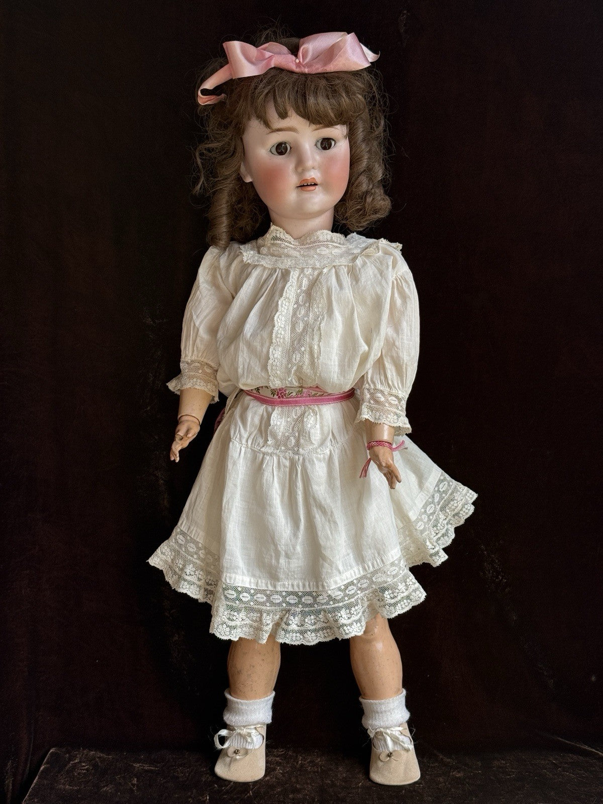 Antique German 28.5” Max Handwerk Bebe Elite 286 Bisque Head Doll