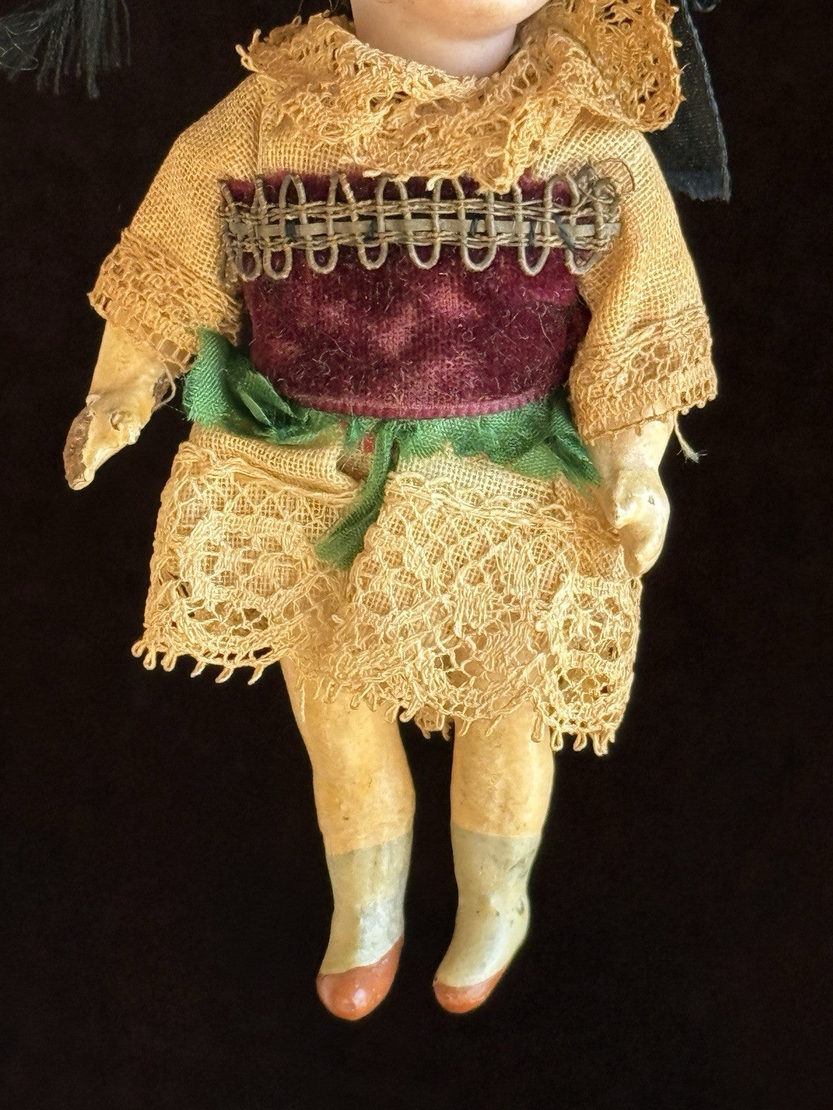 Antique French 3.75” SFBJ 301 Bisque Head Dollhouse Doll