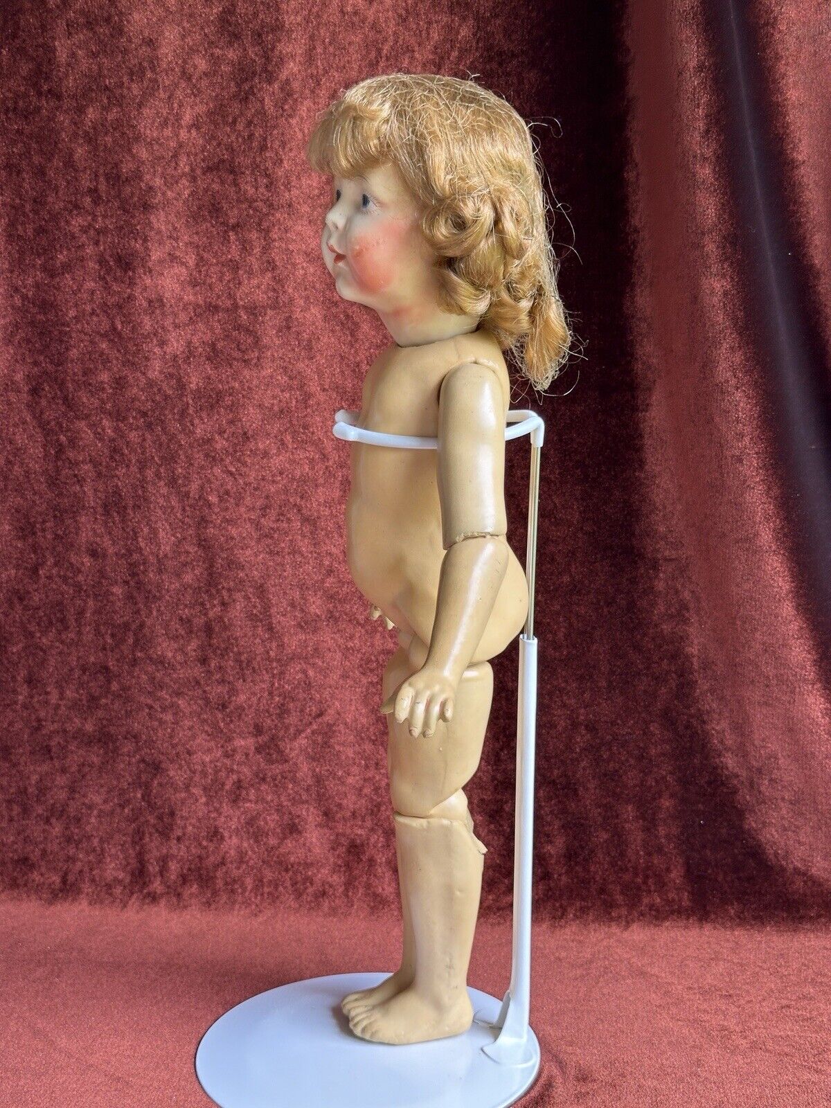 Unidentified Antique 19” American (?) German (?) Composition Jointed Girl Doll