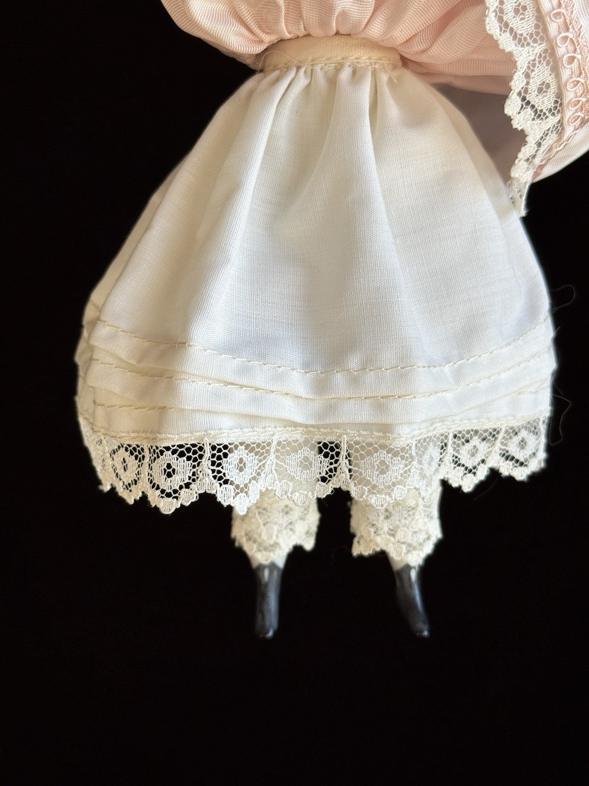 Antique German 7.5” Bisque Cloth Miniature Dollhouse China Doll