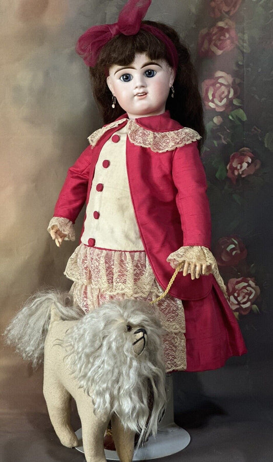 Antique French 26” Etienne Denamur E 11 D Bisque Head Doll Restored