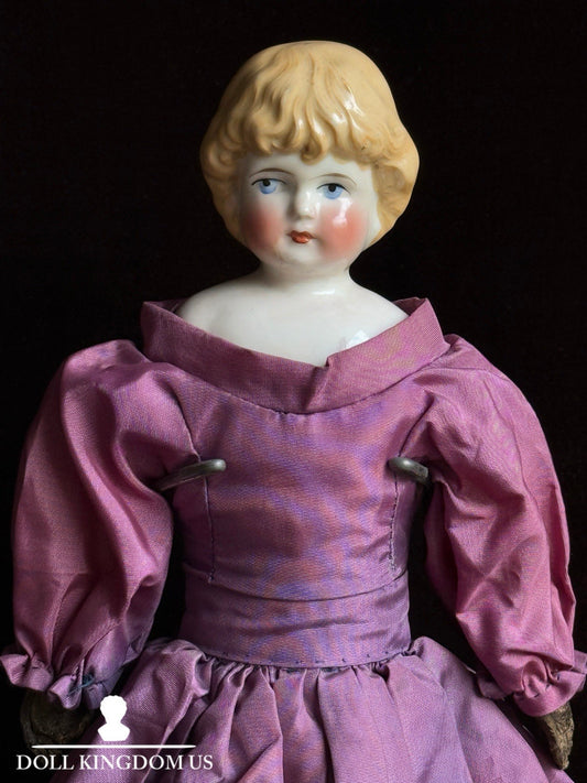 Antique German 15.5” Kling 188 China Shoulder Head Doll