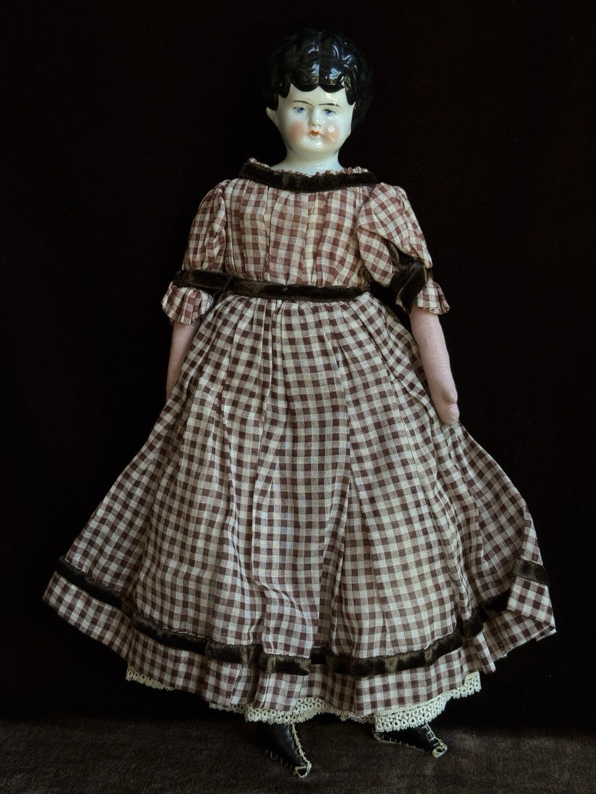 Lot of 3 Antique German Lowbrow China Head Dolls