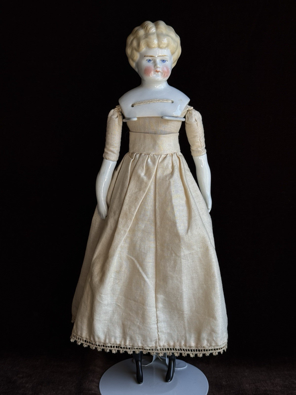 Antique German Hertwig 14.5” China Head Doll