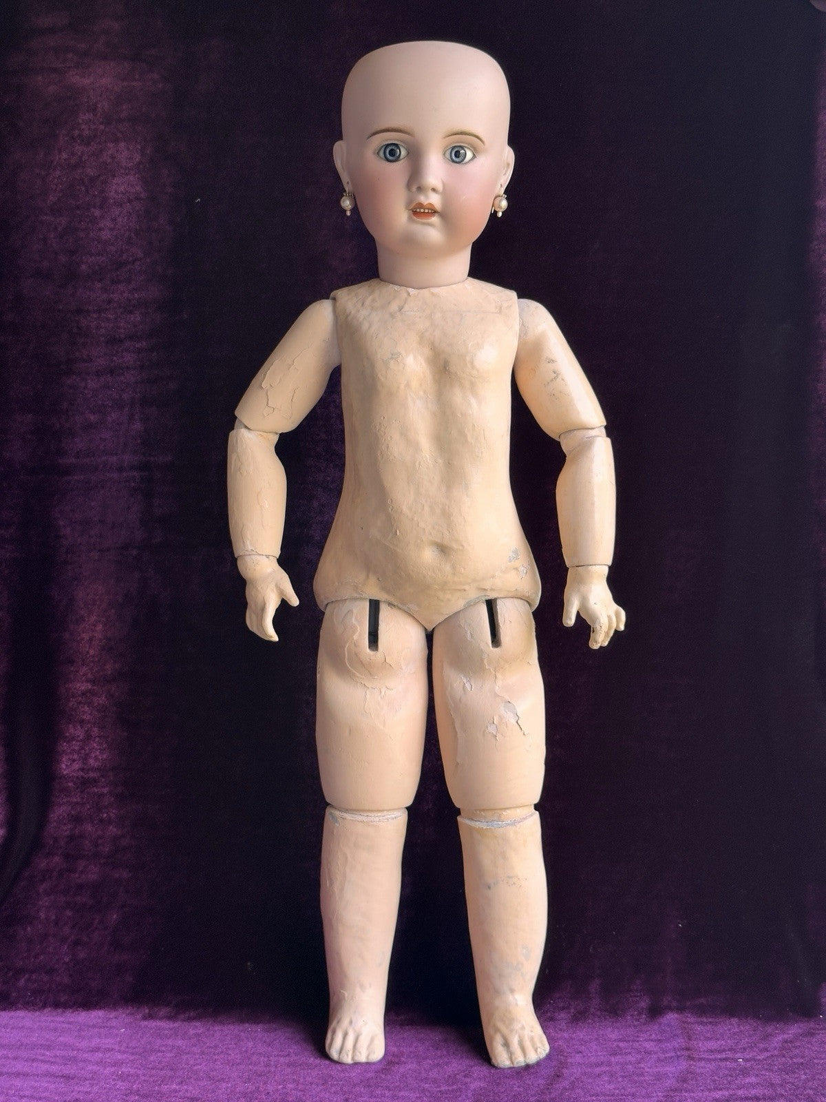 Large Antique French 29” SFBJ Jumeau Bisque Head Doll
