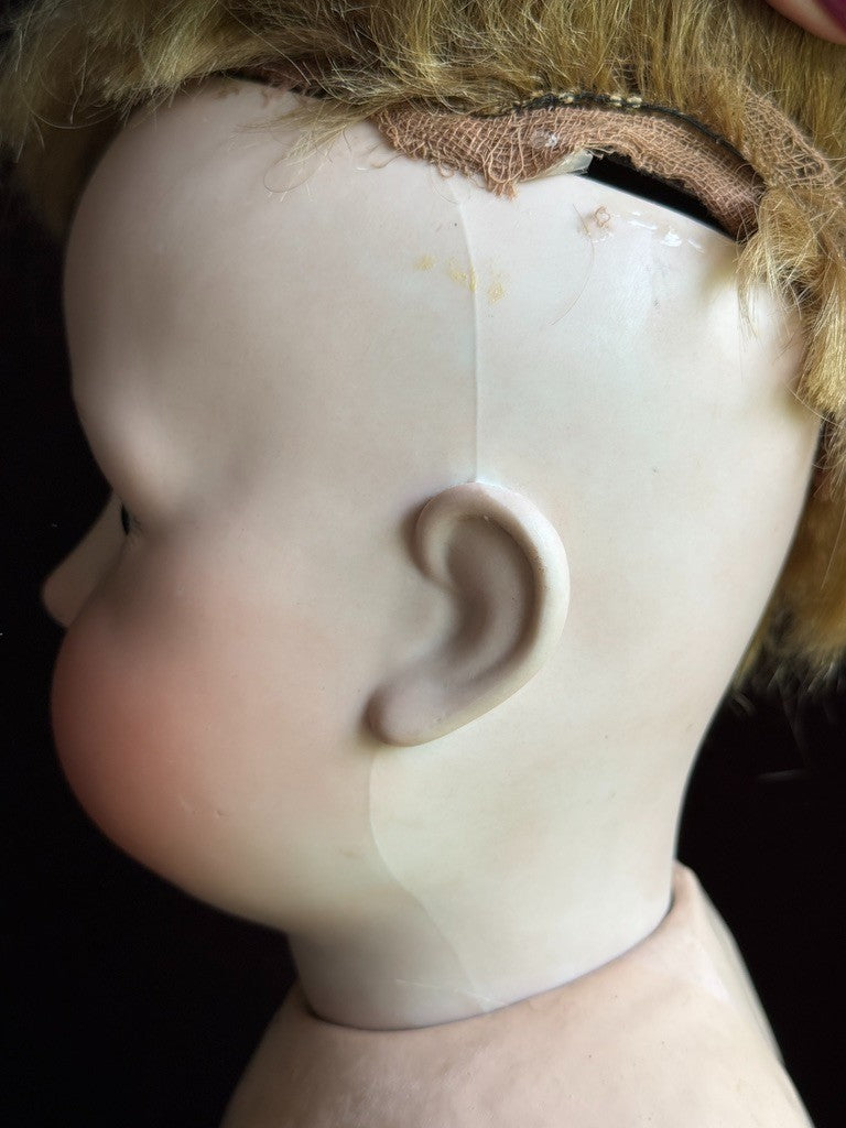 Lifesize Antique German 25” Bahr & Proschild 678 Bisque Head Baby Doll