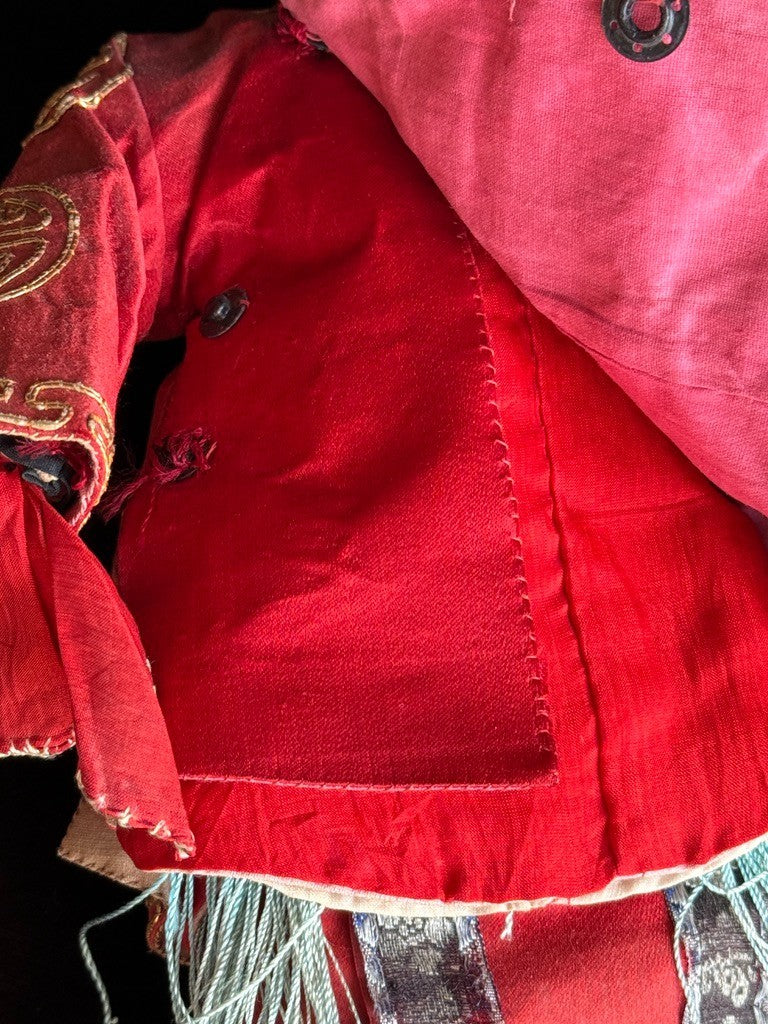 Antique Chinese Door of Hope Mission Carved Wood Cloth Young Female Bride Doll
