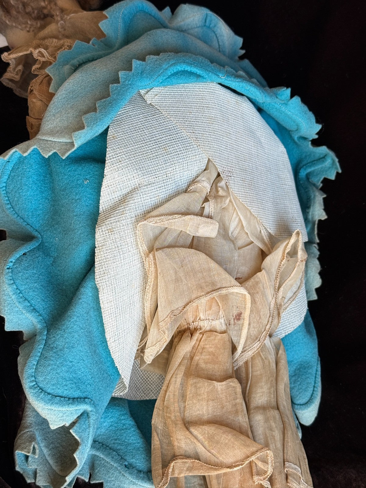 Vintage Italian 24.5” Lenci Artdeco French Boudoir Felt Cloth Character Doll