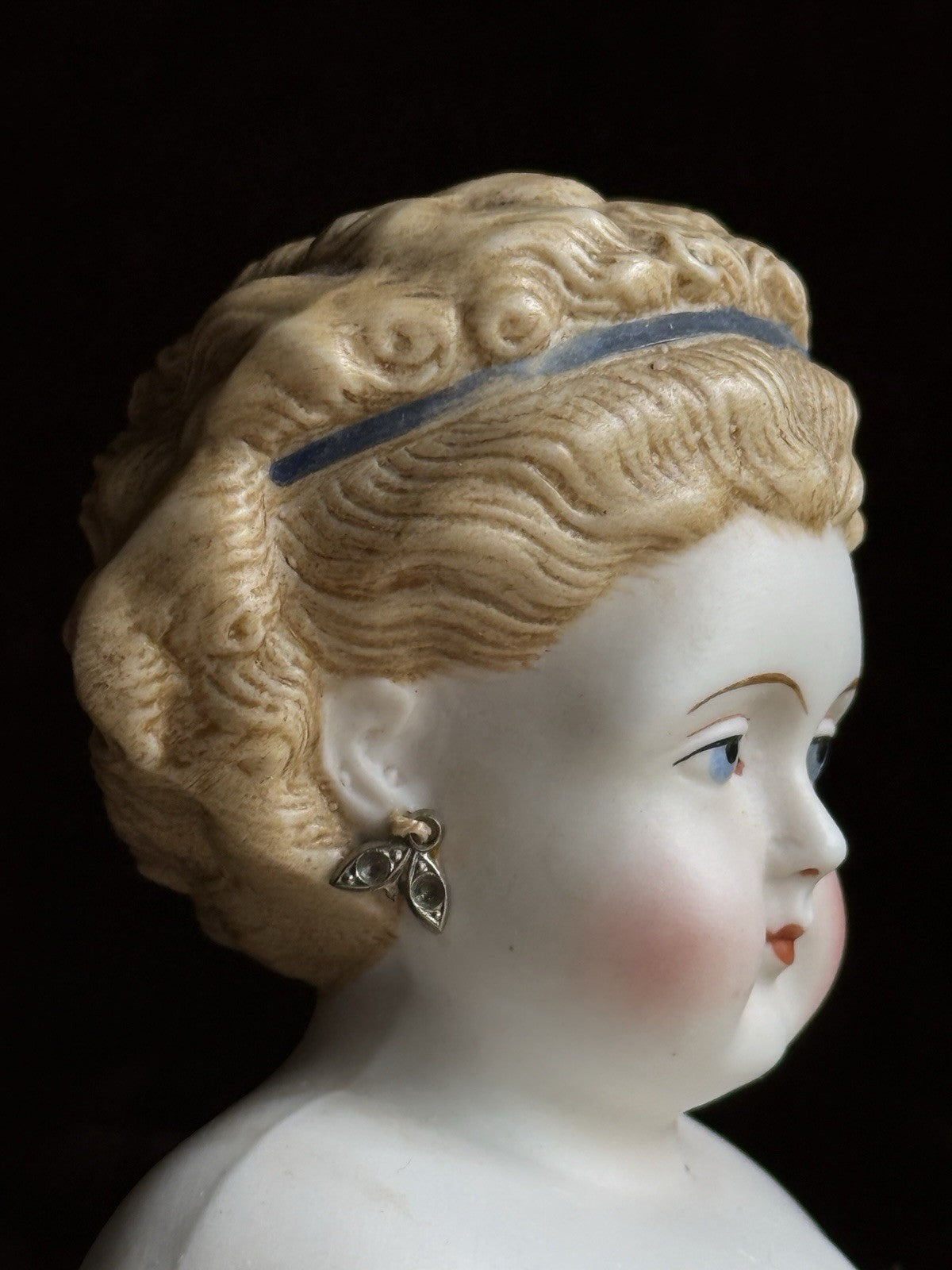 Antique German ABG (?) 11.5” Bisque Head Parian Fashion Doll