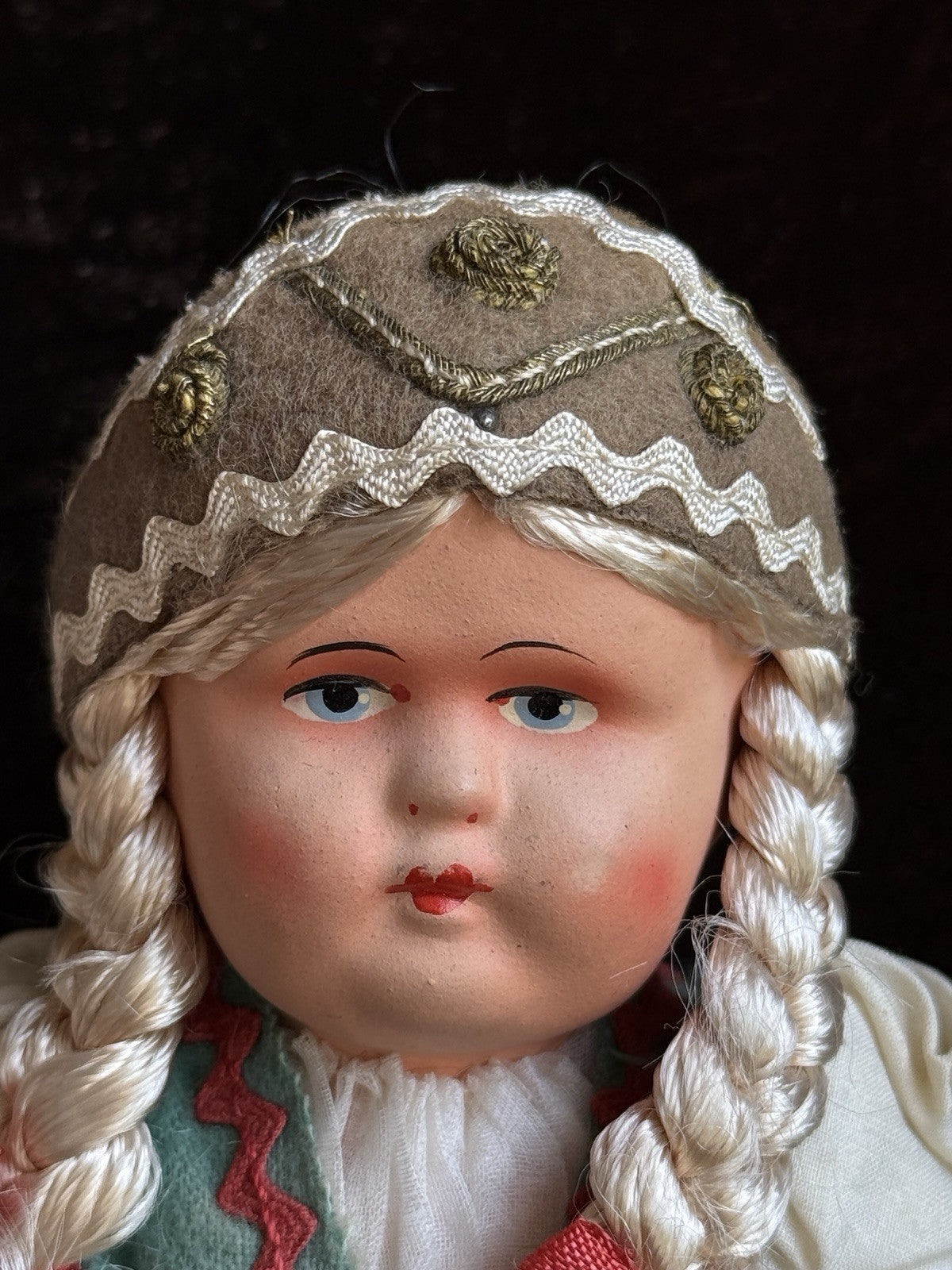 Lot of 2 Vintage Hungarian 9.5” Boy and Girl Dolls in Traditional Costumes