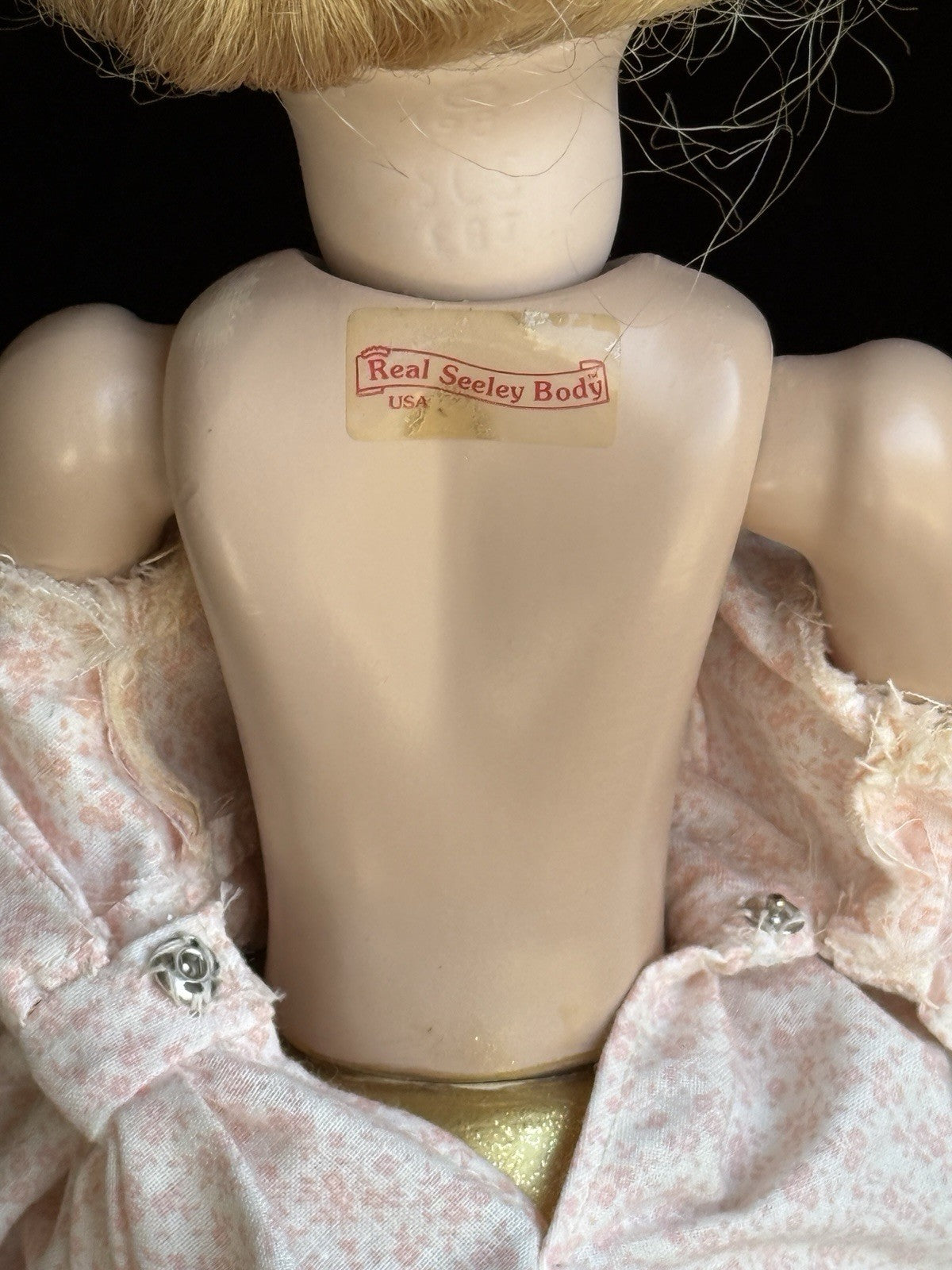 Porcelain Compo Reproduction of Antique French Doll with Surprise Skirt