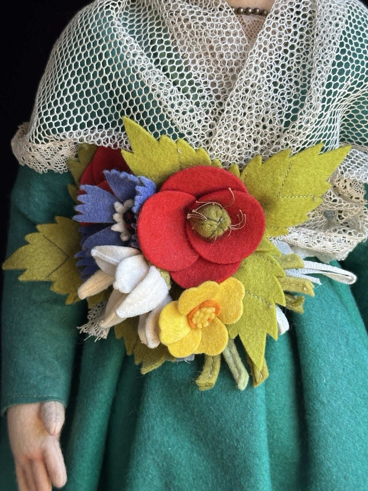 Vintage Italian Lenci 19” Felt Doll in Regional Torino Costume with Tags