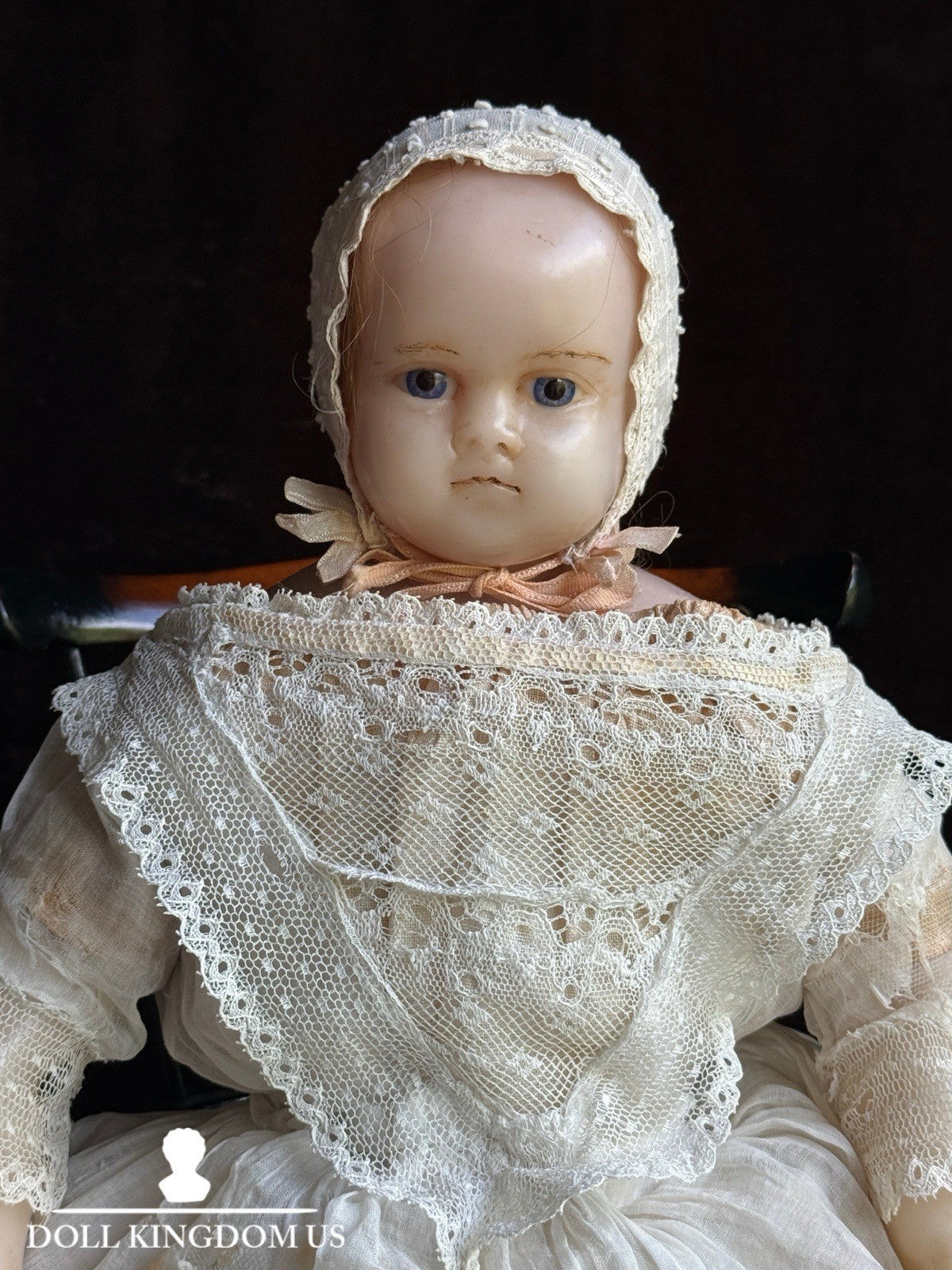 Antique English 21.5” Pierotti Poured Head Child Doll