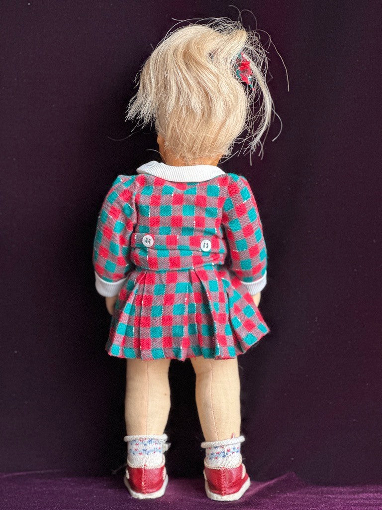 Vintage German Hildegard Krahmer Puppen 13" Carved Wooden Cloth LE Doll