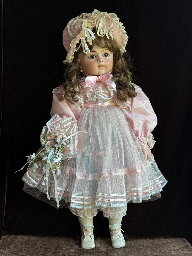 Large Porcelain Compo 30” Repro of Antique French Bru Jne R Doll