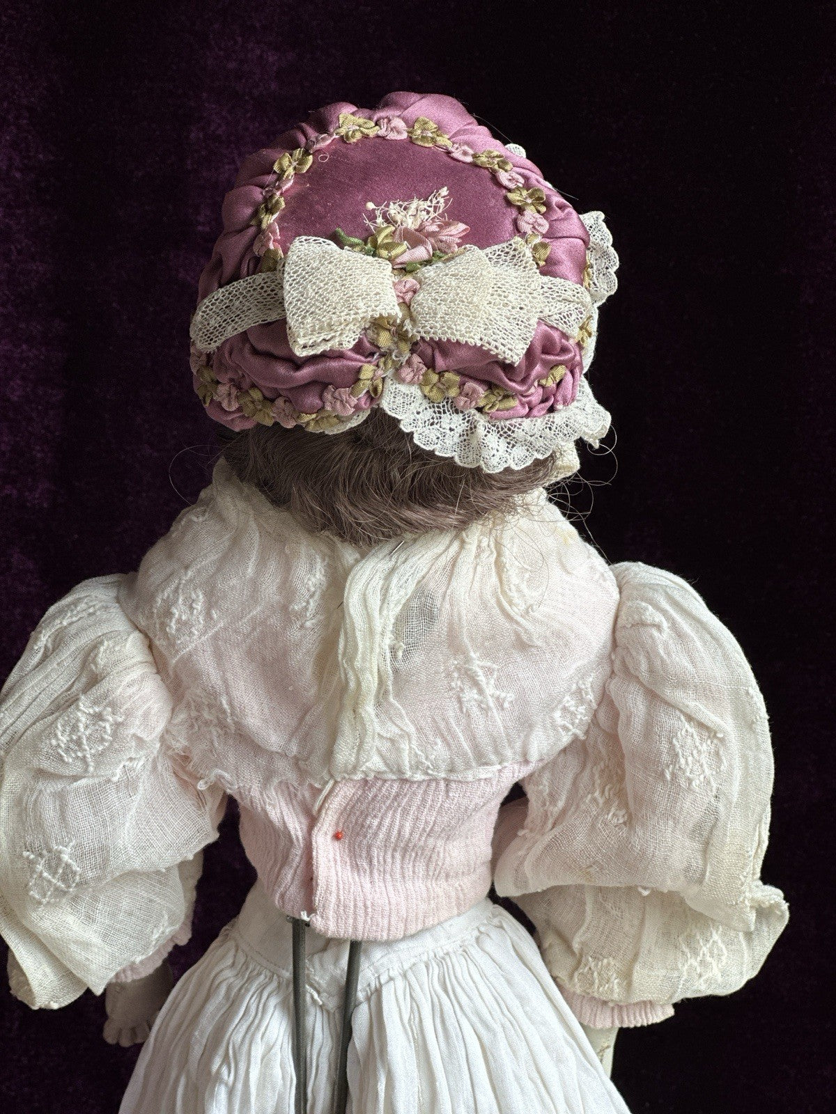 Vintage Porcelain 16” Reproduction Of Antique French Fashion Doll Leather Body