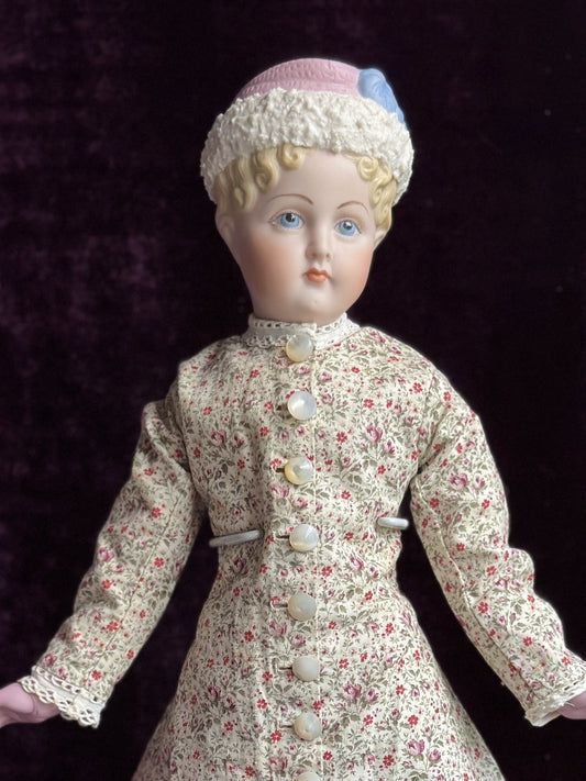 Rare Vintage 17.25” Artist Repro Porcelain Antique German Parian Style Doll