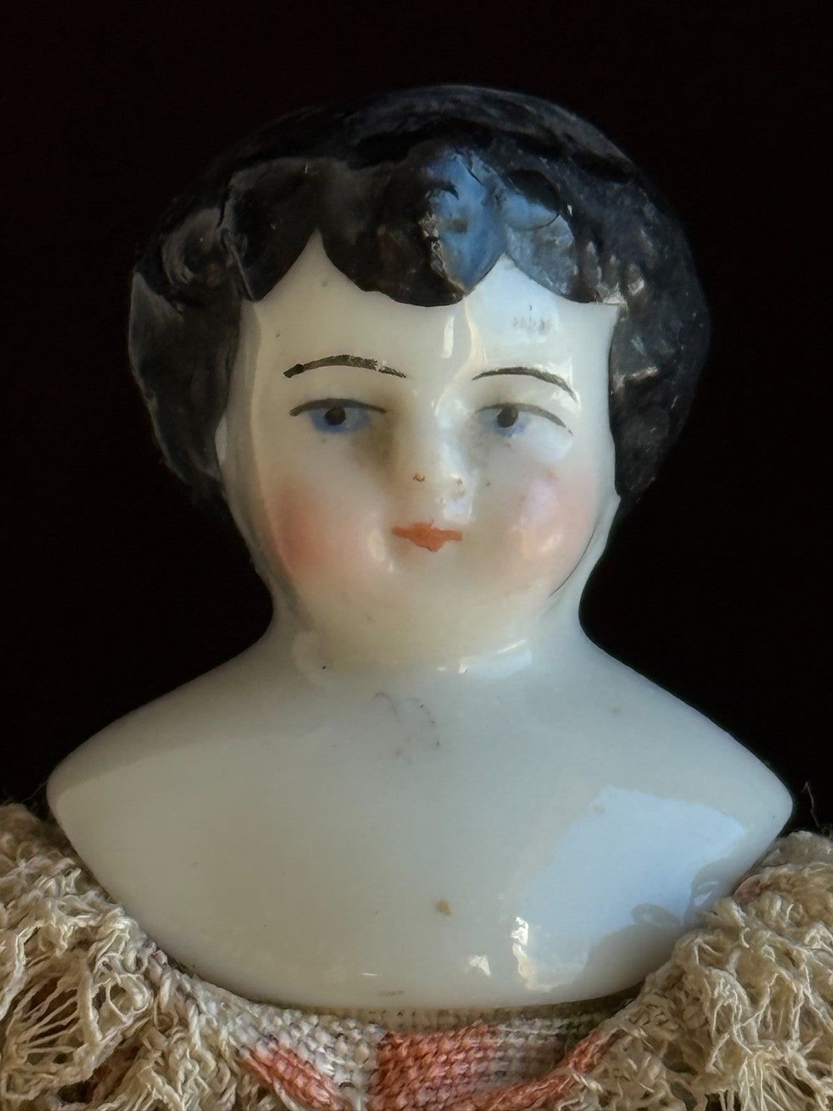 Antique German 3.75"-4.5” Bisque Cloth Miniature Dollhouse China Doll