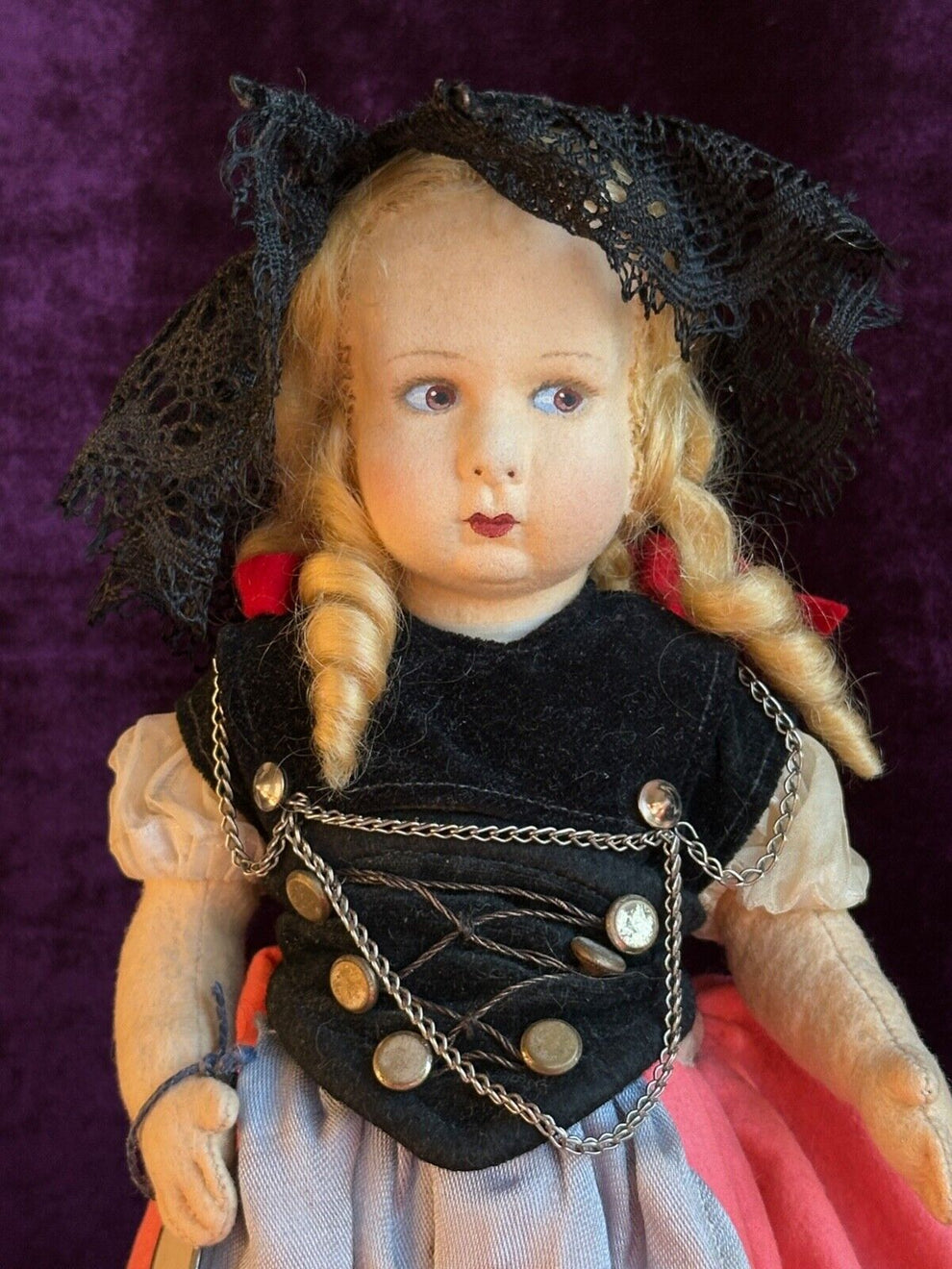 Vintage 12” Italian Alma (?) All Original Felt Cloth Doll – Doll Kingdom Us