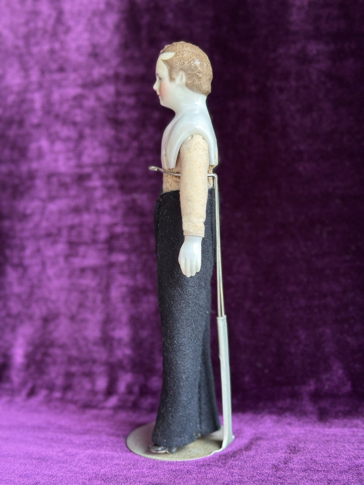 Rare 10.5” Porcelain Reproduction Of Antique German Male China Groom Doll
