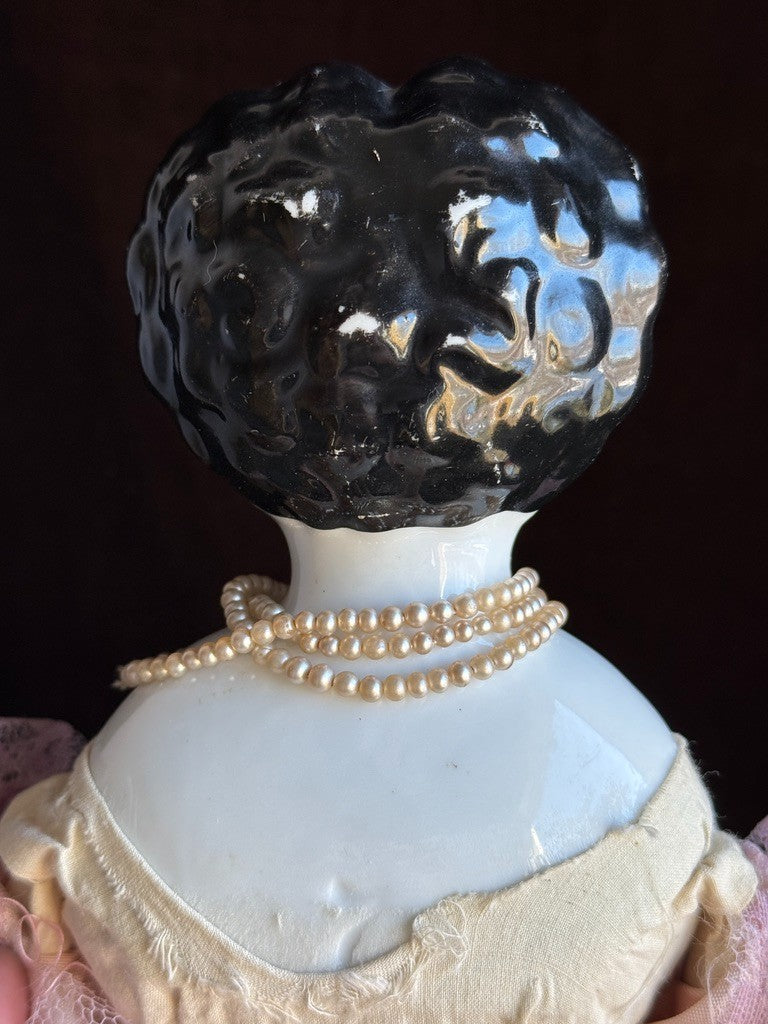 Antique German 22" Bawo & Dotter Brunette China Head Doll