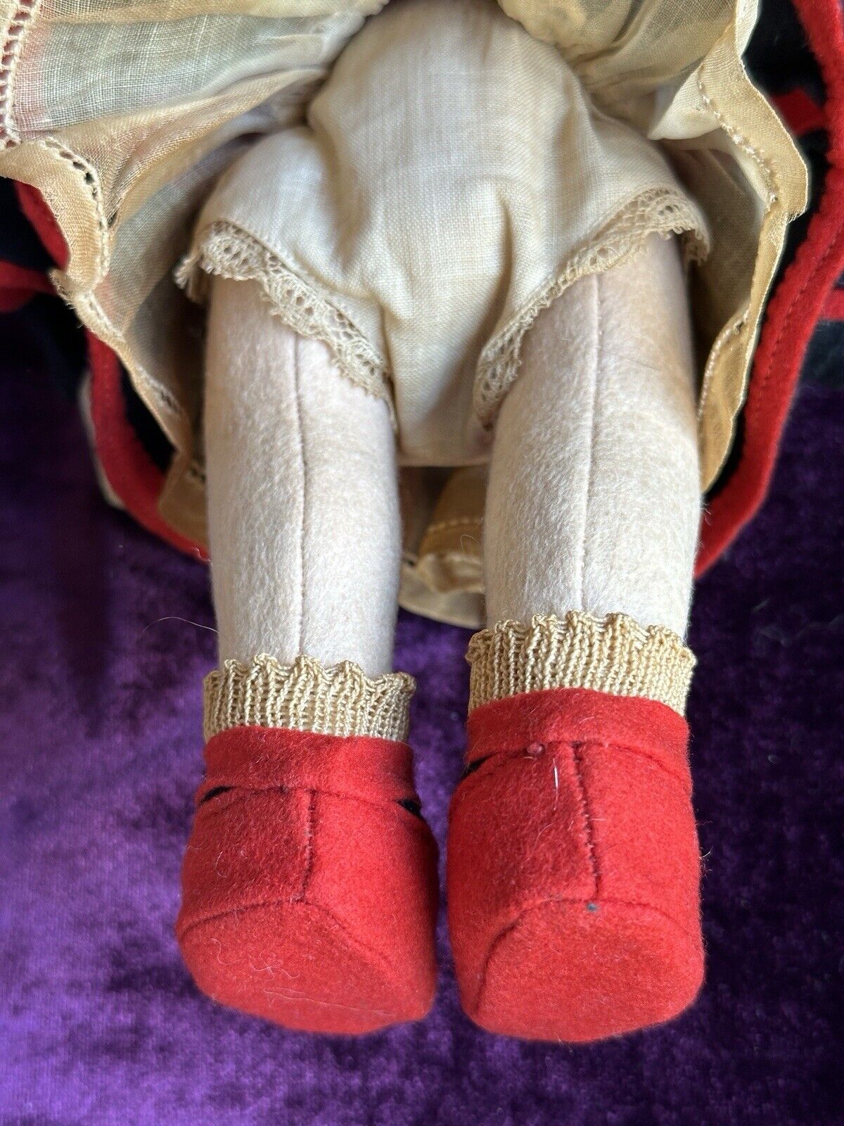 Vintage Italian All Original 12” Lenci 111 Series Felt Cloth Doll