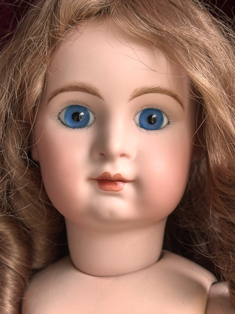 Porcelain Composition 24” Reproduction of Antique French Jumeau Doll with Tag