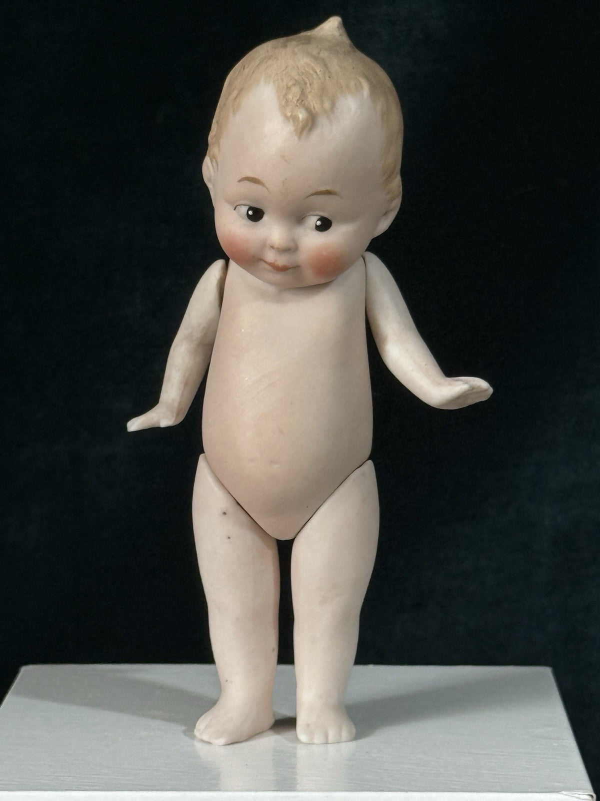 Antique German 5.5” All Bisque "Wide Awake" Character Doll