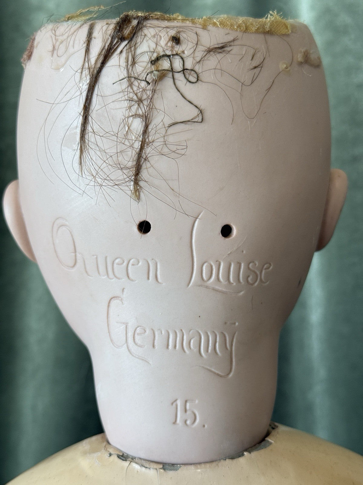 Large 32” Antique German Queen Louise Doll Bisque Head Composition Body
