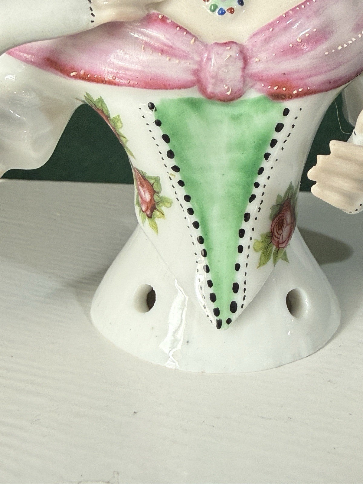 Porcelain German Goebel 4 3/4” Half Doll Figurine Arms Away