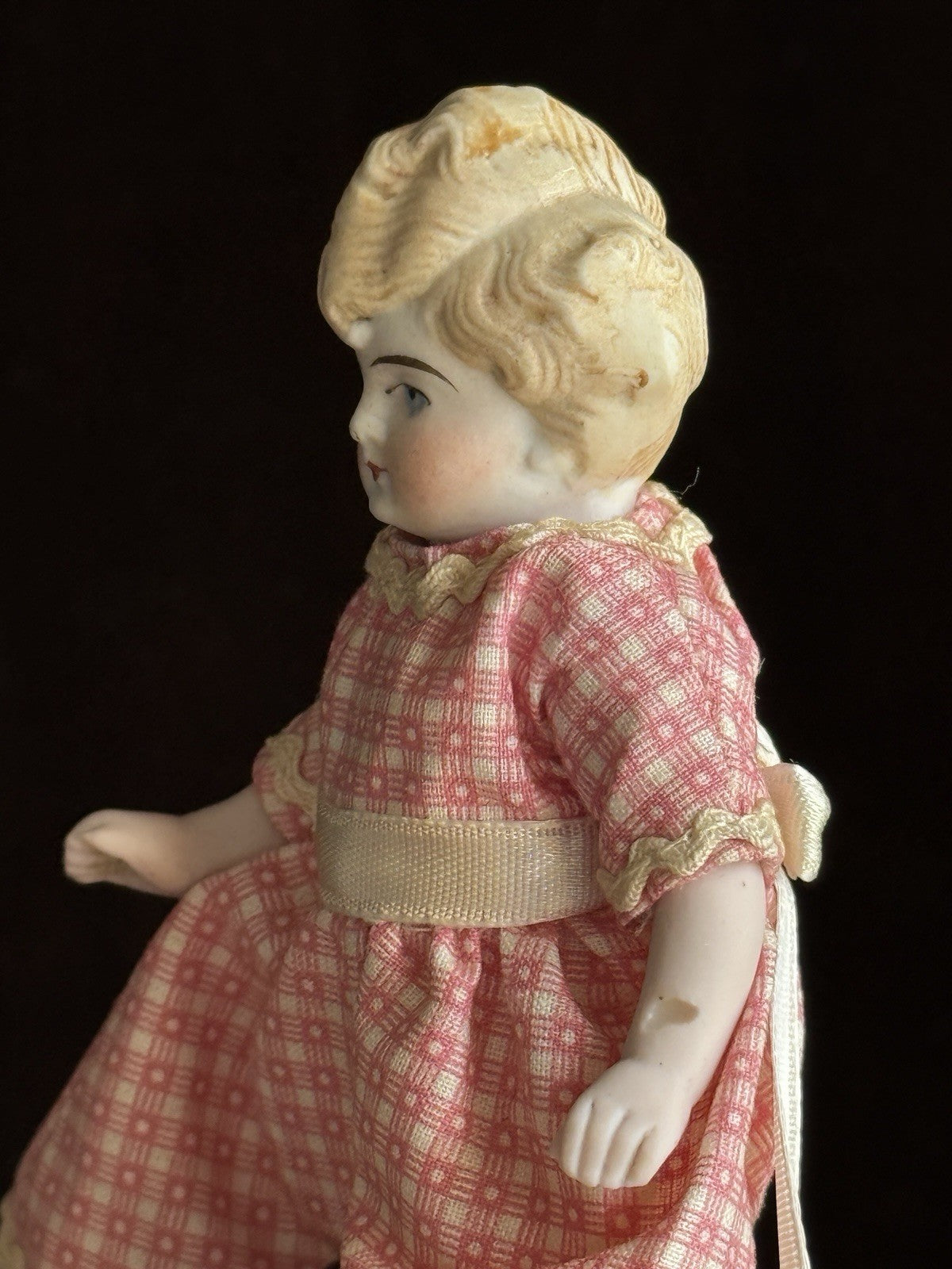 Antique German 4.25” Kestner All Bisque Mignonette Dollhouse Doll