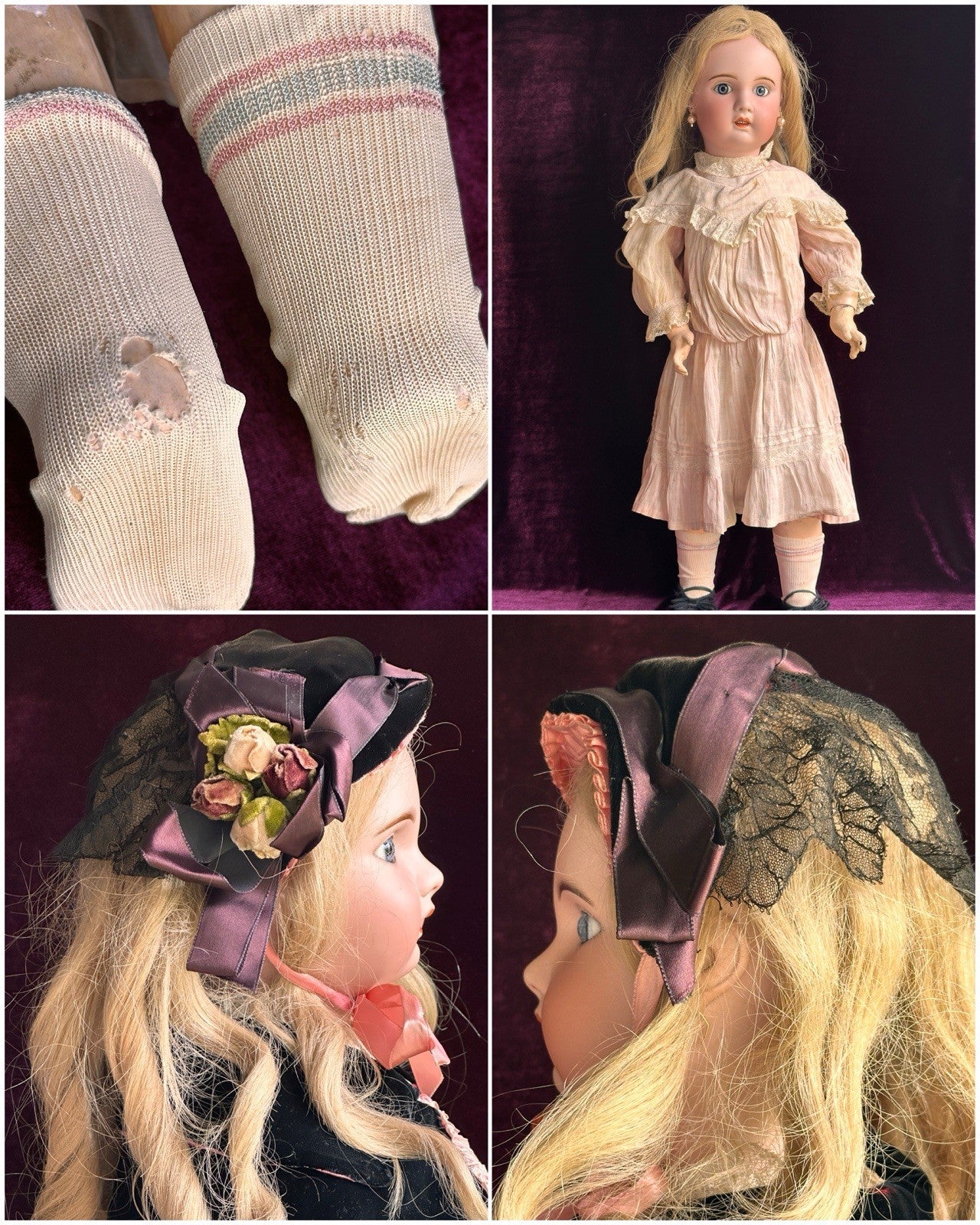 Large Antique French 29” SFBJ Jumeau Bisque Head Doll
