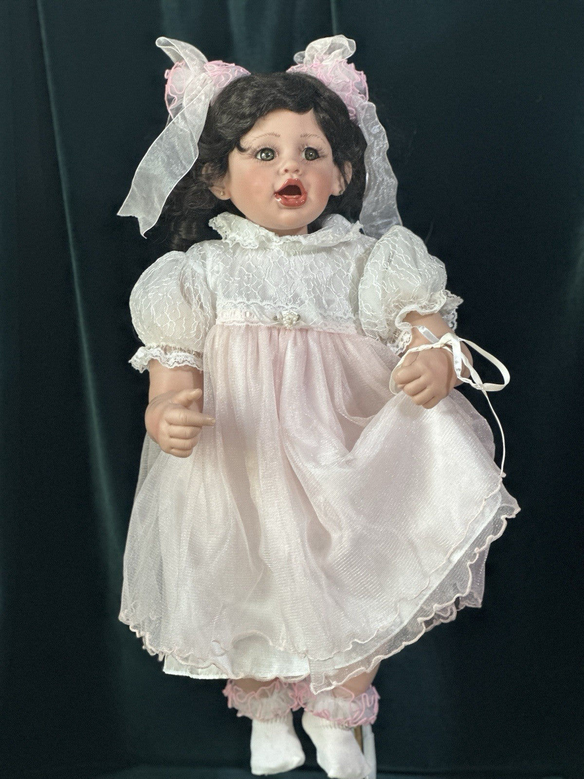 Collectible Vinyl Baby Girl Doll by Fayzah Spanos 24”