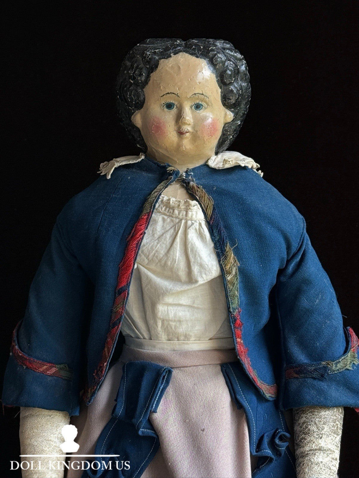 Antique American 26” Greiner Papier Mache Head #6 Doll Original Label