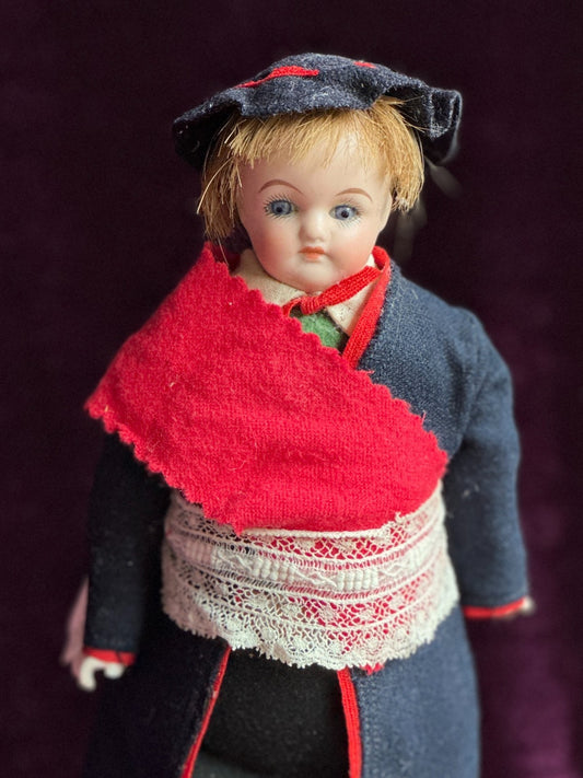 Antique German 10" Kling Bisque Shoulder Head Boy Doll