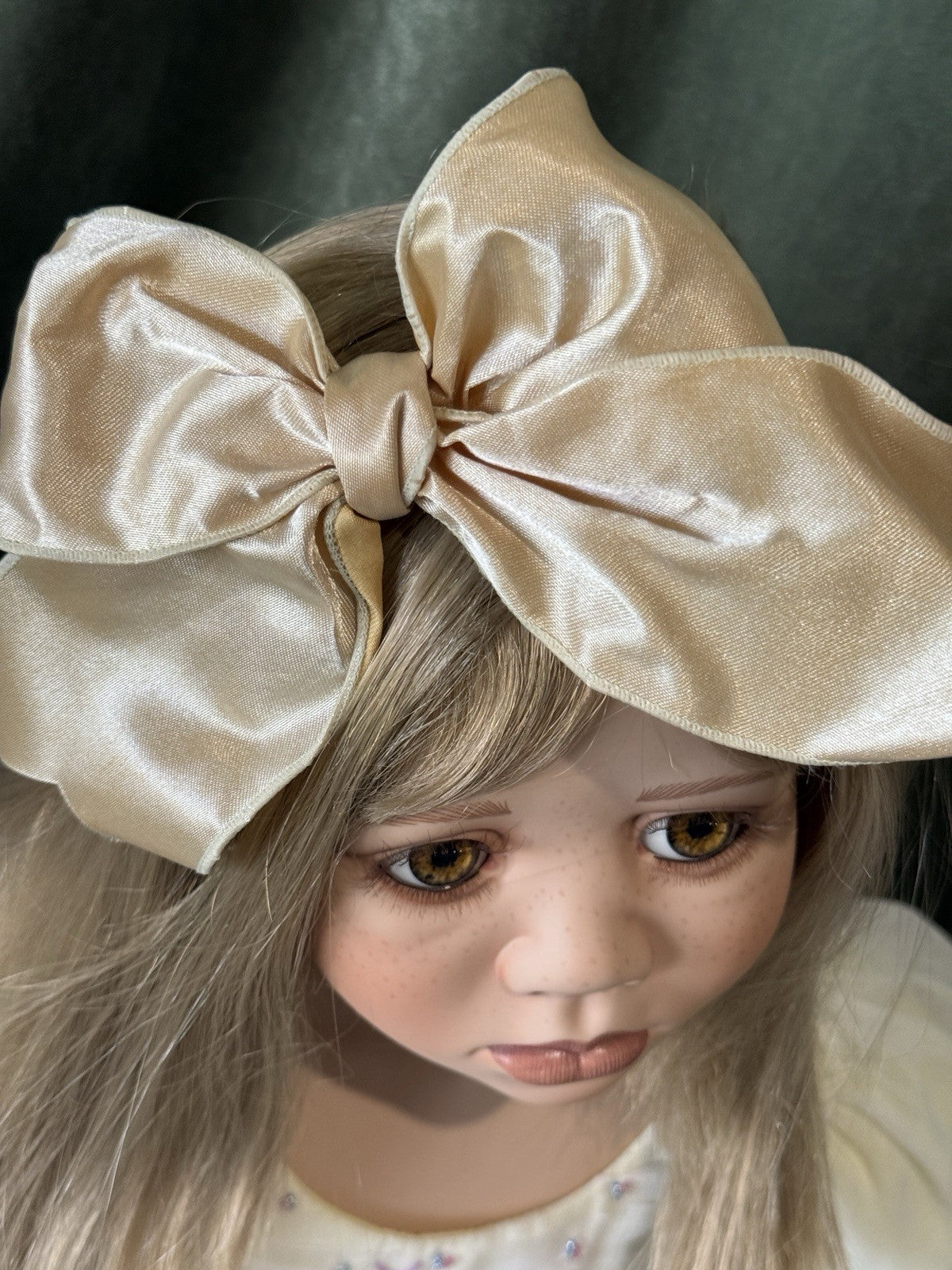 Collectible Porcelain 36” Doll “Bianca” by Christine Orange Tag
