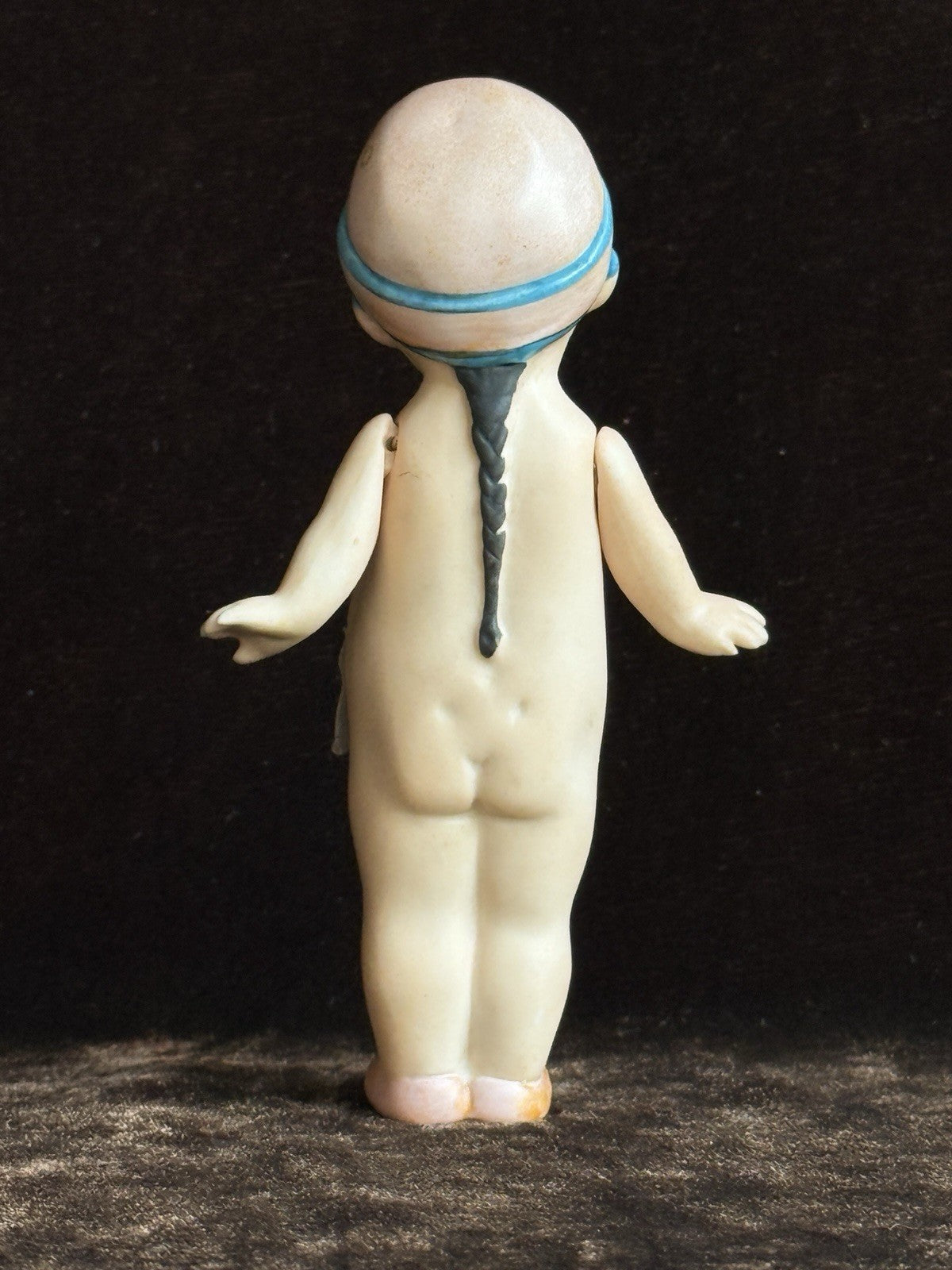 Antique German 4.5" Miniature All Bisque Chin Chin Baby Oriental Doll