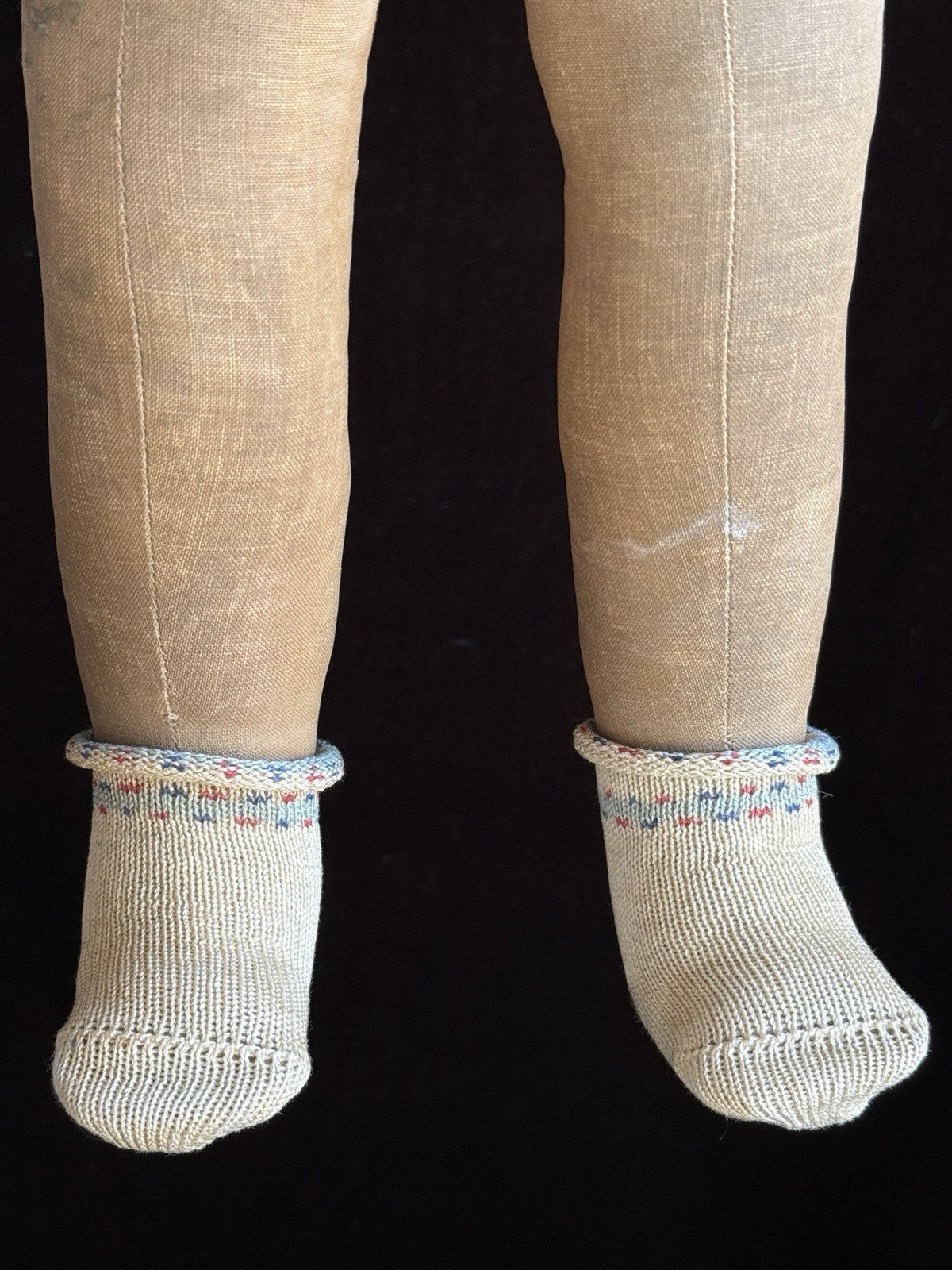 Antique American 18.5” Kamkins Cloth Oil Painted Doll