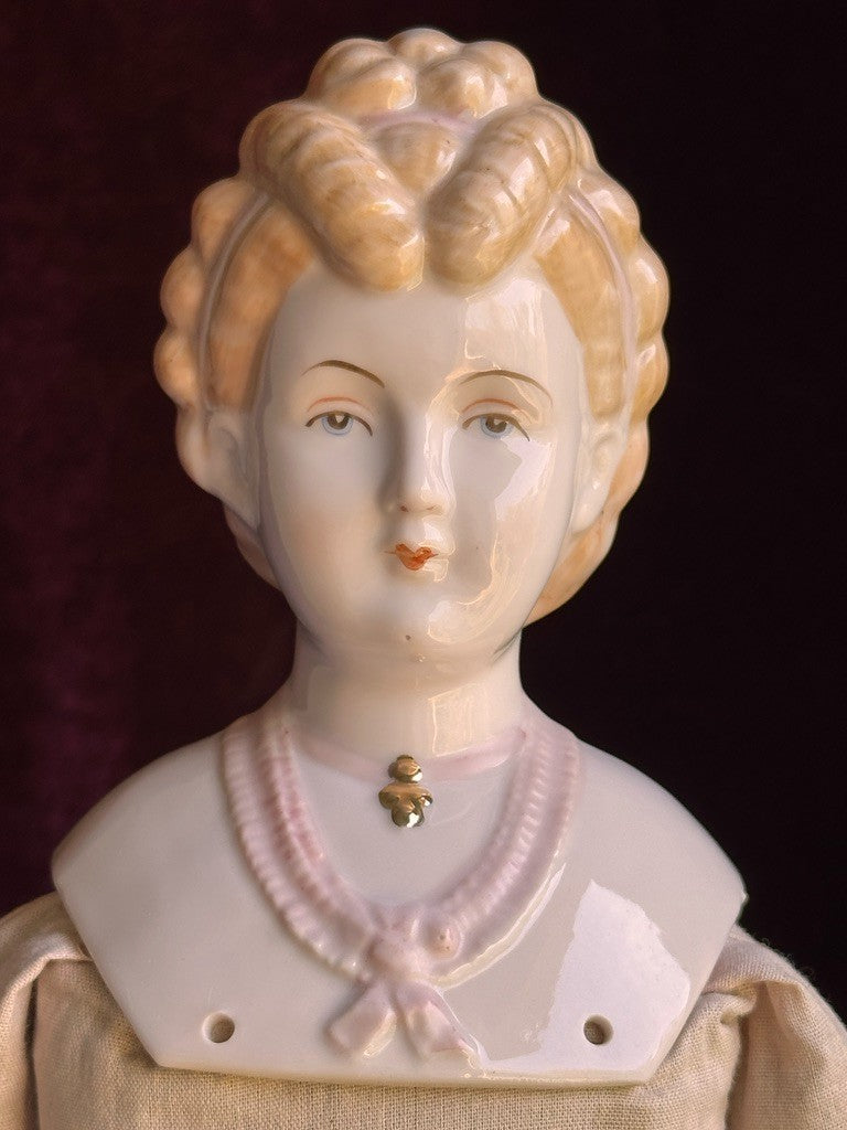 Vintage 22” Reproduction of Antique German China Fashion Doll