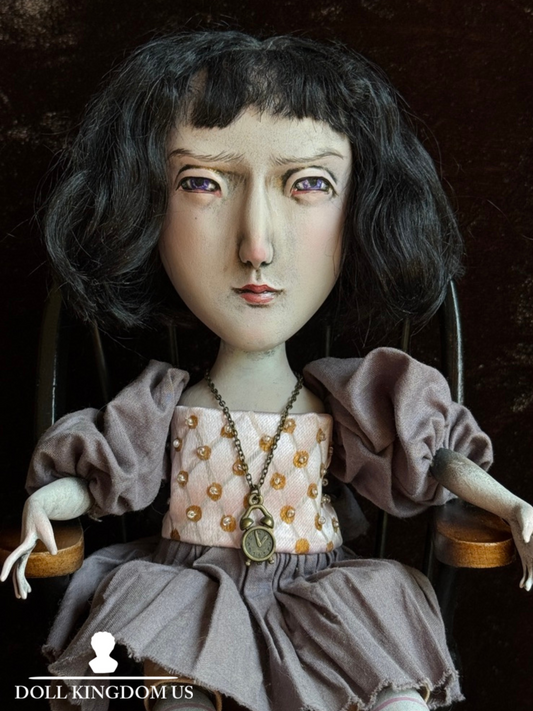 OOAK Contemporary Russian (?) Artist Mixed Media Gothic Fantasy Girl Doll