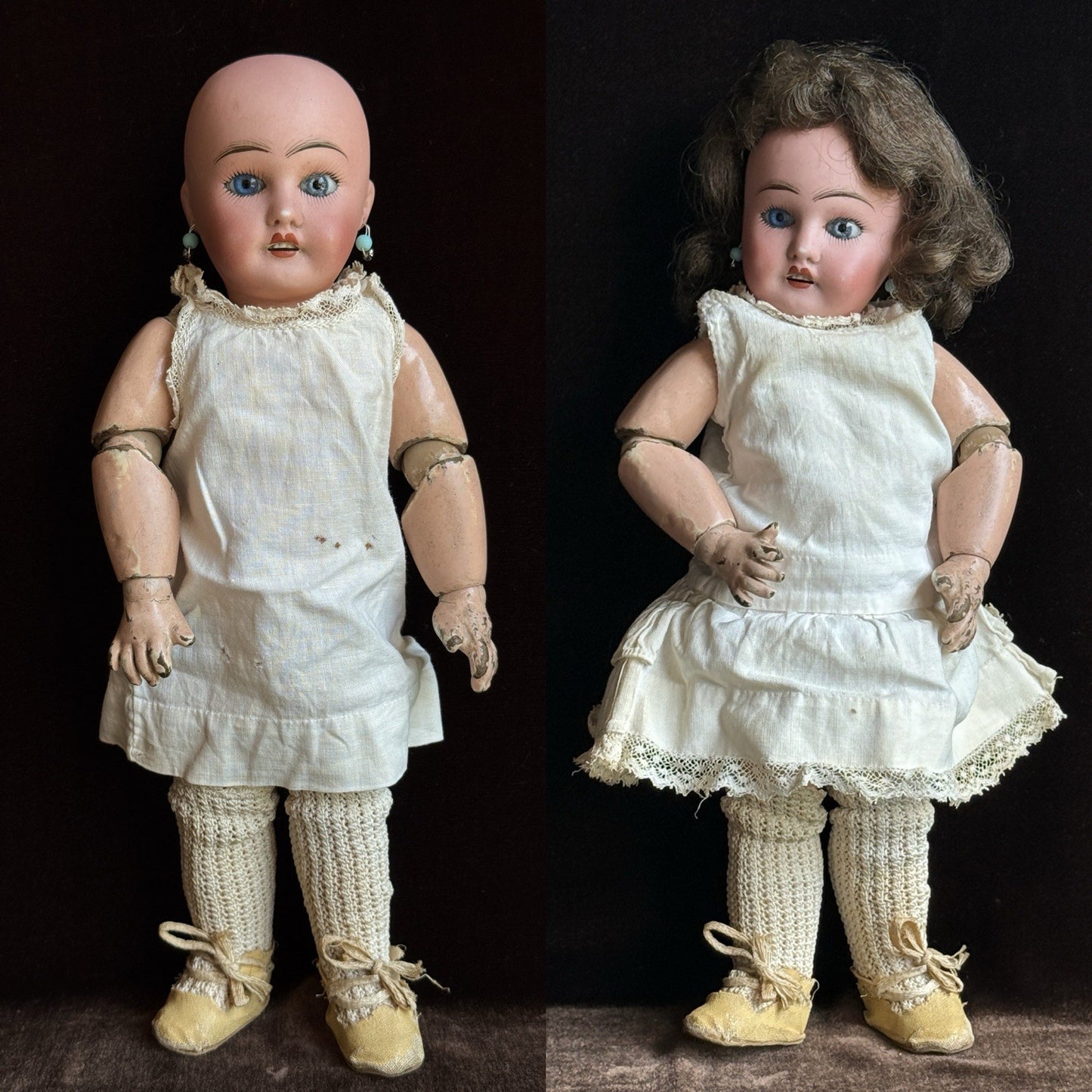 Antique French 11.5” Leon Prieur Mon Cheri Bleuette-size Bisque Head Doll