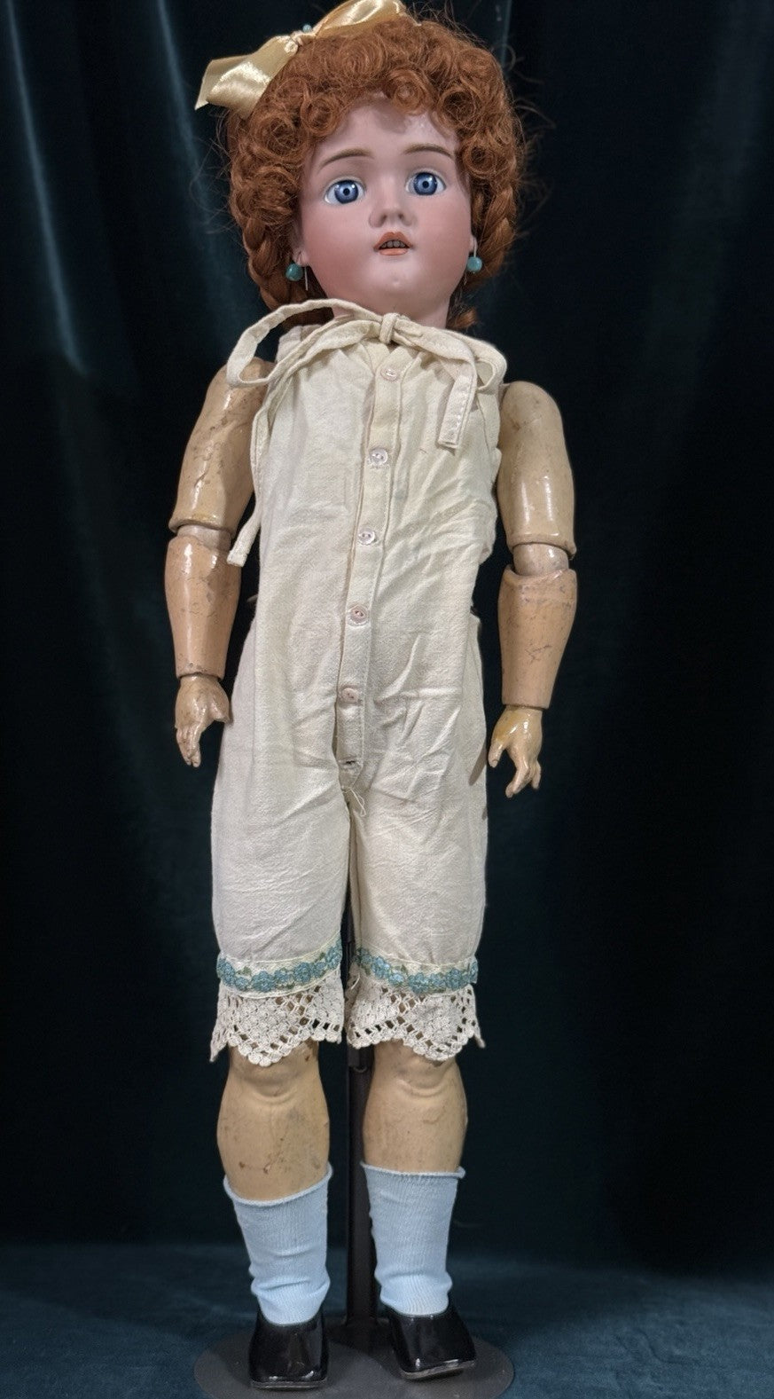 Antique German Walkure 24” Doll Bisque Head Composition Body