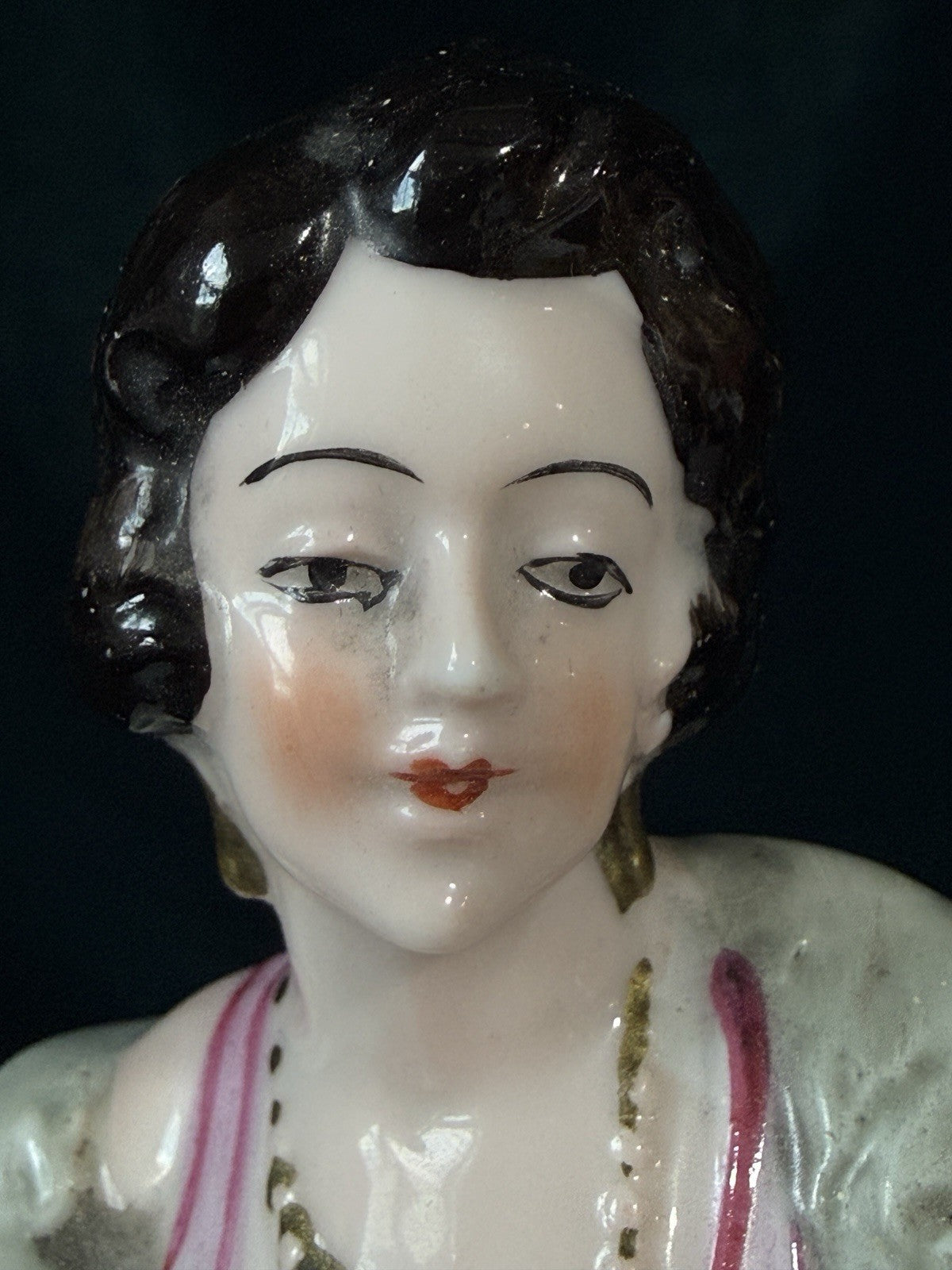 Lot Of 2 German Art Deco Flapper Pin Cushion 3 1/2”” Half Dolls Arms Attached