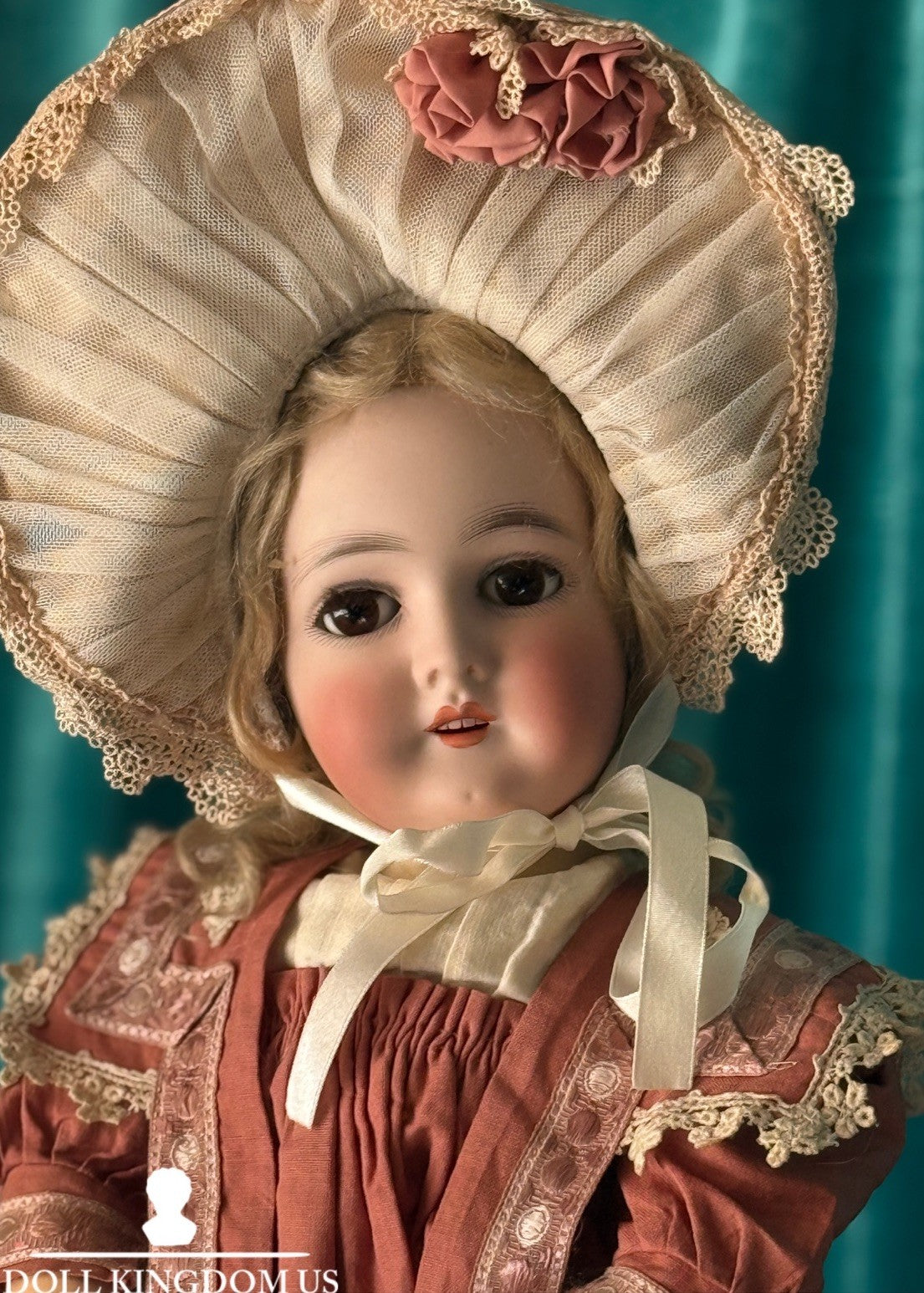 Antique German 23” Queen Louise Doll Bisque Head Composition Body