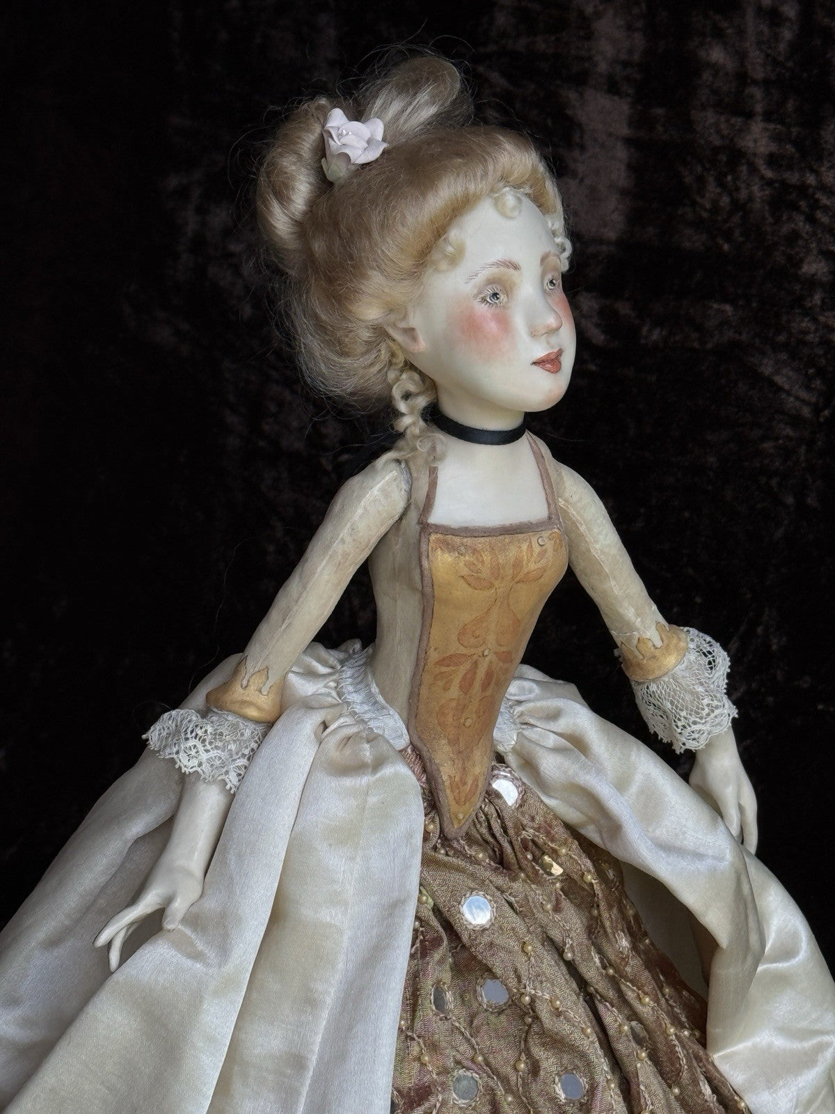OOAK Collectible 14.5” Judith & Lucia Friedericy Wax Over Porcelain Doll